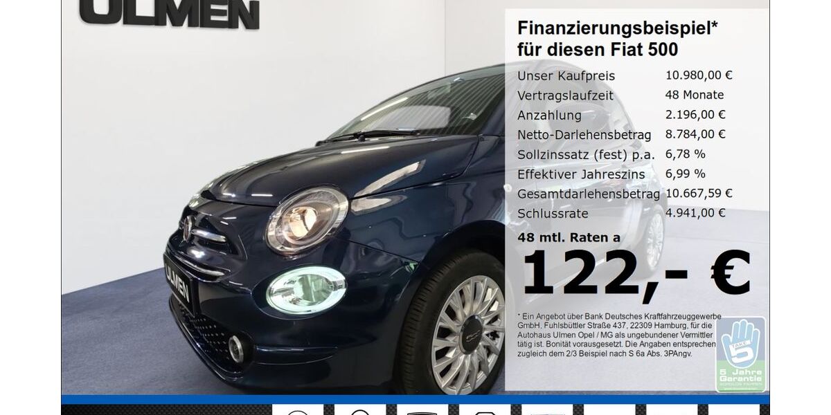 Fiat 500 34.665 km 10.980 &euro; Düsseldorf 40231