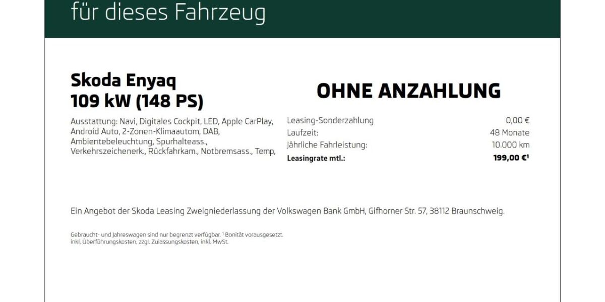 Skoda Enyaq 49.990 km 20.370 &euro; Solingen 42651