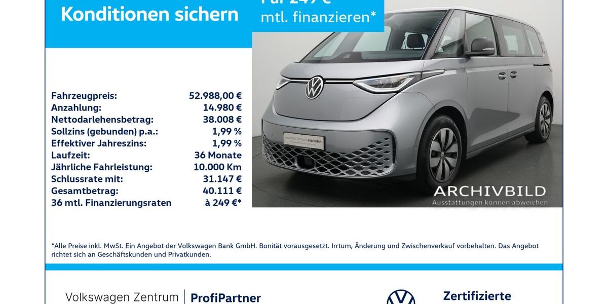 VW ID. Buzz 13.193 km 52.988 &euro; Leverkusen 51379