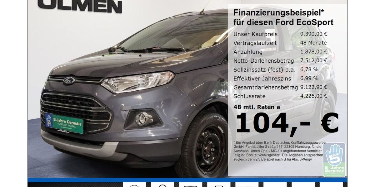 Ford EcoSport 87.415 km 9.390 &euro; Düsseldorf 40231